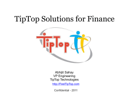 TipTop Solutions for Finance