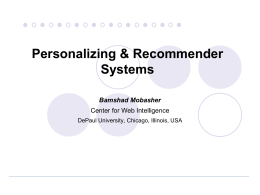 Supplemental Notes on Recommender Systems