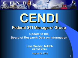 CENDI Group - National Academy of Sciences