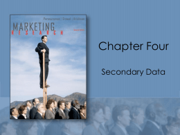 Chapter 4 Secondary Data