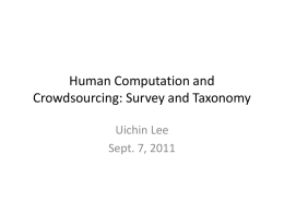 Human Computation and Crowdsroucing
