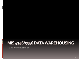 Data Warehouse to Cube