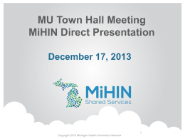 Meaningful Use Town Hall presentation