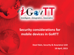 Security Considerations for Mobile Devices in GoRTT