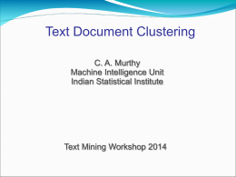 Text Clustering - Indian Statistical Institute