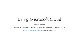 Using Microsoft Cloud