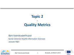 Topic 2: Quality Metrics