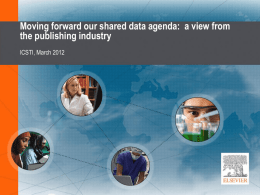 Moving Forward our Shared Data Agenda