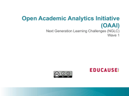 Open Academic Analytics Initiative ELI conference presentation