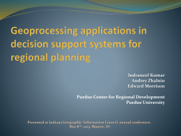 Geoprocessing applications in decision support systems for