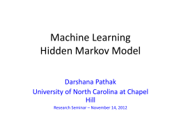 Machine Learning Hidden Markov Model