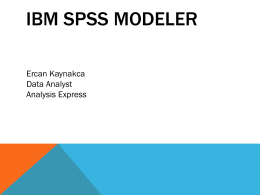 IBM SPSS Modeler - Analysis Express, LLC