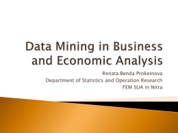 Data Mining in Business and Economic Analysis