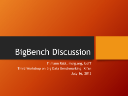 Introduction to BigBench