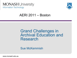 Grand Challenges in Archival Education and Research