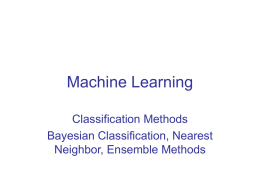 Bayesian Classification, Nearest Neighbors, Ensemble Methods