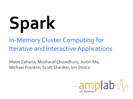 In-Memory Cluster Computing for Iterative and Interactive