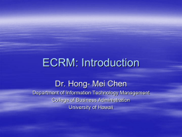 CRM/eCRM (II) - Dr. Hong-Mei Chen