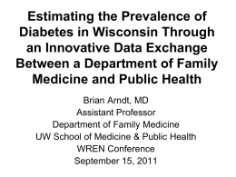 Estimating the Prevalence of Diabetes in Wisconsin Through an