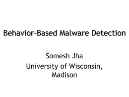 Mining malicious behaviours by Prof. Somesh Jha, University