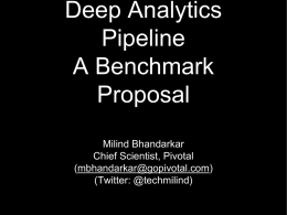 Introduction to the Deep Analytics Pipeline - Center for Large
