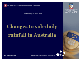 Sub-daily rainfall in Australia