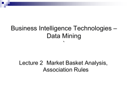 Market Basket Analysis & Association Rules, CRM