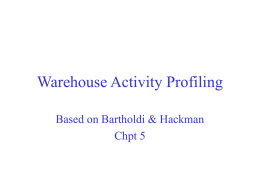 Warehouse Activity Profiling