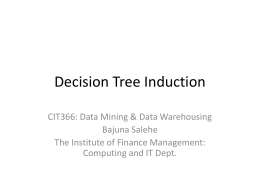 Decision Tree Induction - The Institute of Finance Management