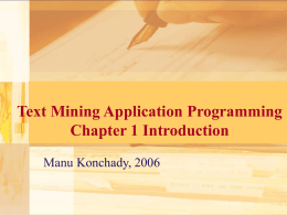 Text Mining Application Programming