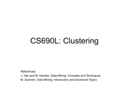 CS690L: Cluster Analysis