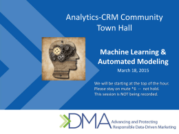 The “DMA Analytics Council Presents” Series