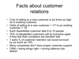 Facts about customer relations