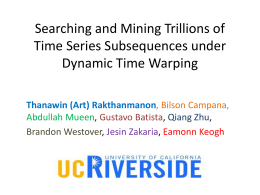Searching and Mining Trillions of Time Series Subsequences