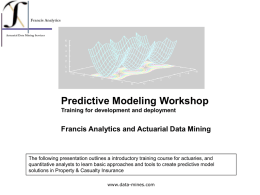 Predictive Modeling Survey - Francis Analytics Actuarial