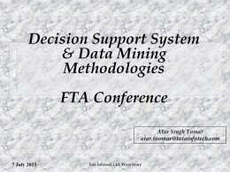 Presentation on Tax Decision Support Systems & Data