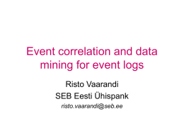 Event correlation and data mining for event logs