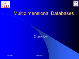 Multidimensional Databases - University of Southern California