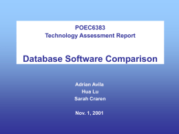 Technology Assessment Report Database Software Comparison