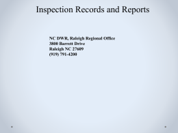 Inspection Records and Reports