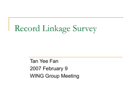 Record Linkage Survey