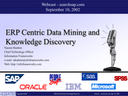ERP Centric Data Mining and KD