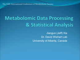 Metabolomic Data Processing & Statistical Analysis