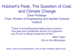 Hubbert’s Peak and Climate Change