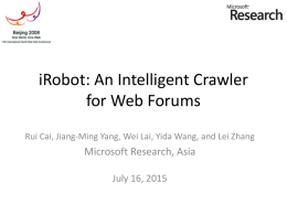iRobot: An Intelligent Crawler for Web Forums