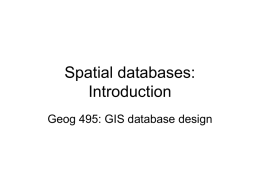 Spatial Database : Introduction