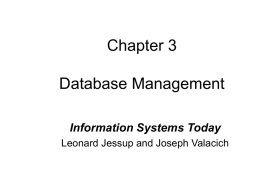 Chapter 3 Database Management