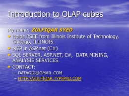 Introduction to OLAP cubes