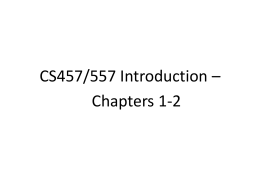 CS457 Introduction