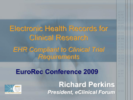 Electronic Health Records for Clinical Research